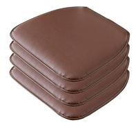 MOODMUSE Dining Chair Cushion,Leather Kitchen Chair Cushions - U- Shape Seat Cushion And Dining Room Chair Pad Non Slip Rubber Back 1/2/4 Packs (Color : Brown-22, Size : Set of 4)