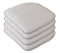 MOODMUSE Dining Chair Cushion,Leather Kitchen Chair Cushions - U- Shape Seat Cushion And Dining Room Chair Pad Non Slip Rubber Back 1/2/4 Packs (Color : Gray-22, Size : Set of 4)
