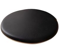 MOODMUSE Round Faux Leather Kitchen Chair Cushions,Round Seat Cushions Thick Non Slip Memory Foam Chair Pads For Chairs Dining Outdoor Indoor (Color : Black, Size : 43cm/17inch)