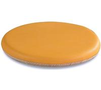MOODMUSE Round Faux Leather Kitchen Chair Cushions,Round Seat Cushions Thick Non Slip Memory Foam Chair Pads For Chairs Dining Outdoor Indoor (Color : Yellow, Size : 38cm/15inch)