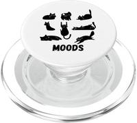 Moods Cartoon Black Cat Different Feelings Big Mood Design PopSockets PopGrip for MagSafe
