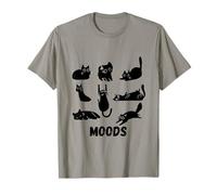 Moods Cartoon Black Cat Different Feelings Big Mood Design T-Shirt