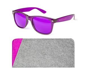 MoodVues Violet Color Therapy Glasses with Matching Case - Healing Colored Chromotherapy Chakra Light Therapy Glasses Eyewear to Support Mood, Relaxation, Focus & More - Colorful Sunglasses