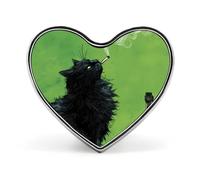 Moody Black Cat Badge Pin Brooch Button Stylish Heart Shaped Decorative for Clothes Backpacks Hats