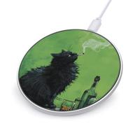 Moody Black Cat Charger Pad Station with Indicator Light