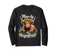 Moody But Magnificent Highland Cow Scottish Long Sleeve T-Shirt