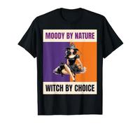 Moody By Nature Witch By Choice Halloween Cat Value Graphic T-Shirt