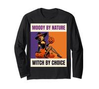 Moody By Nature Witch By Choice Pinup Halloween Long Sleeve T-Shirt