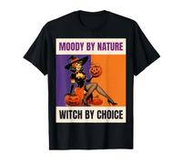 Moody By Nature Witch By Choice Pinup Halloween Value Graphic T-Shirt