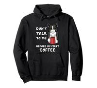 Moody Cat Coffee Humor Morning Sarcasm Quote Pullover Hoodie