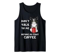 Moody Cat Coffee Humor Morning Sarcasm Quote Tank Top