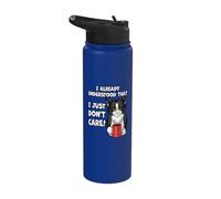 Moody Cat Coffee Humor Work Attitude Grumpy Stainless Steel Insulated Water Bottle