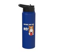 Moody Cat Grumpy Morning Coffee Humor Sarcastic Quote Stainless Steel Insulated Water Bottle