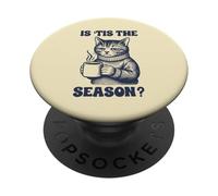 Moody Cat Is Tis The Season Funny Anti Fall Vibe PopSockets Adhesive PopGrip