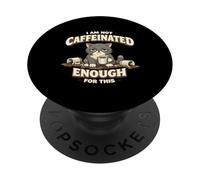 Moody Cat Not Caffeinated Enough Funny Coffee PopSockets Adhesive PopGrip