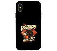 Moody Cat Pspsps Me Off Coffee Lover Funny Pun Case for iPhone X/XS