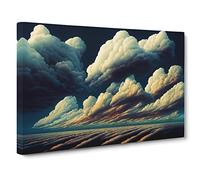 Moody Clouds Canvas Print | Gallery Wrapped 30mm Frame Wall Art | 30x20 inches | Ready to Hang | Abstract Picture | Living Room Bedroom Lounge Office