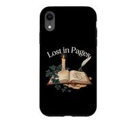 Moody Dark Academia Lost in Pages Literary Book Lover Case for iPhone XR