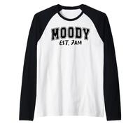 Moody Established 7am Coffee Lover Funny Quote Design Raglan Baseball Tee