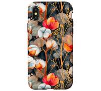 Moody Fall Cotton Plant with Warm Autumn Florals Case for iPhone X/XS