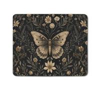 Moody Floral Gothic Butterfly Mouse Pad, Dark Academia Cottagecore Botanical Moth Mouse Pads Mousepad For Home Office Dorm Computers Laptop, Gothic Office Supplies Desk Accessories, 7.9X9.4 Inch