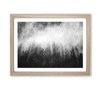 Moody Forest In Misurina Italy Painting Modern Art Framed Print | A2 Oak Framed Wall Art | Ready to Hang | Modern Landscape Picture | Living Room Bedroom Lounge Office