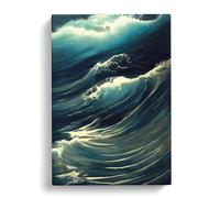 Moody Ocean Wave Vol.1 Canvas Print for Living Room Bedroom Home Office Décor, Wall Art Picture Ready to Hang, 30x20 Inch (76x50 cm)