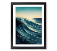 Moody Ocean Wave Vol.5 Framed Print | A2 Black Framed Wall Art | Ready to Hang | Modern Nautical Picture | Living Room Bedroom Lounge Office