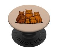 Moody Orange Cat Grumpy Humor Feline Lovers Ginger Cat PopSockets Adhesive PopGrip