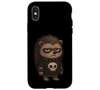 Moody Punk Rock Hedgehog with Skull Graphic Case for iPhone X/XS