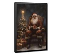 Moody Santa Claus, Victorian Christmas Art Canvas Poster Bedroom Decor Landscape Office Room Decor Gift 8" L X 12" W