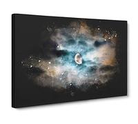 Moody Sky In Poland Paint Splash Modern Art Canvas Wall Art Print Ready to Hang, Framed Picture for Living Room Bedroom Home Office Décor, 24x16 Inch (60x40 cm)