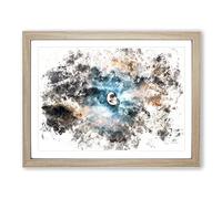 Moody Sky In Poland Watercolour Modern Framed Wall Art Print, Ready to Hang Picture for Living Room Bedroom Home Office Décor, Oak A2 (64 x 46 cm)