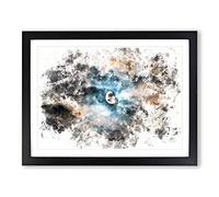 Moody Sky In Poland Watercolour Modern Framed Wall Art Print, Ready to Hang Picture for Living Room Bedroom Home Office Décor, Black A4 (34 x 25 cm)