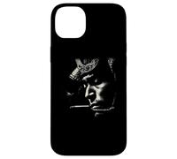 Moody Smoking Man Portrait Minimalist Cigarette Smoke Case for iPhone 14 Plus