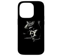 Moody Smoking Man Portrait Minimalist Cigarette Smoke Case for iPhone 14 Pro