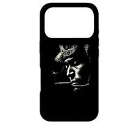 Moody Smoking Man Portrait Minimalist Cigarette Smoke Case for iPhone 17 Pro