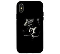 Moody Smoking Man Portrait Minimalist Cigarette Smoke Case for iPhone X/XS