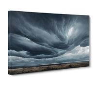 Moody Storm Clouds Canvas Print | Gallery Wrapped 30mm Frame Wall Art | 30x20 inches | Ready to Hang | Contemporary Picture | Living Room Bedroom Lounge Office