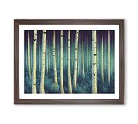 Moody Summer Forest Framed Wall Art Print A2 Walnut