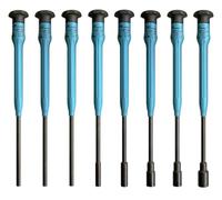 Moody Tools 58-0421 8-Piece Fixed ESD-Safe Long Inch Nut Driver Set by POLLICIS