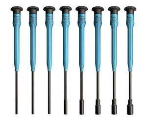 Moody Tools 58-0421 8-Piece Fixed ESD-Safe Long Inch Nut Driver Set by POLLICIS