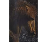 Moody Wild Horse Oil Painting Journal: Dark Aesthetic Equestrian Notebook - 6 x 9 Cream Paper Lined Pages for Writing, Vintage Fine Art Horse Gift for Women and Men
