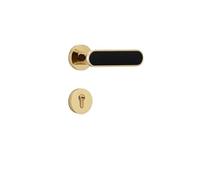 MOOEDJKL Bedroom Door Lock Handle Golden Silent zinc Alloy Light Luxury Room Magnetic Handle Split Indoor Door Lock(Golden 7255 magnetic)