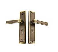 MOOEDJKL Chinese Style Pure Copper Solid Wood Door Lock Bedroom Retro Indoor Door Lock Silent European Style Handle Simple Handle(223M 23 Bronze)