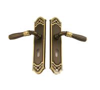 MOOEDJKL Chinese Style Pure Copper Solid Wood Door Lock Bedroom Retro Indoor Door Lock Silent European Style Handle Simple Handle(226 26 Bronze)