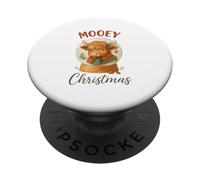 Mooey Christmas Highland Cow Snow Globe Cozy Holiday PopSockets Adhesive PopGrip