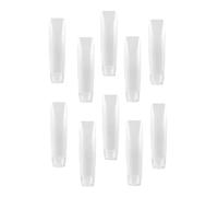 Mooff 10 Pcs White 1 oz Travel Bottles Empty Refillable Toothpaste Tubes Containers Small Mini Size Squeeze Dispensers, Refillable Containers Pump Dispensers Refillable Cosmetic(10 * 2.7cm)