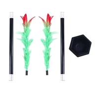 Mooff 2Pcs Stick to Rose Magic Tricks Magic Wand to Flower Easy Magic Tricks Funny Toys Show Performance Prop for Adults Teenagers Magician Accessories Magic Kits and Accessories