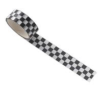 Mooff Checkered Washi Tape for DIY Crafts - Black and White Checkerboard Pattern with Fade-Resistant Adhesive, Decorative Tape for Scrapbooking, Gift Wrapping and Home Decor